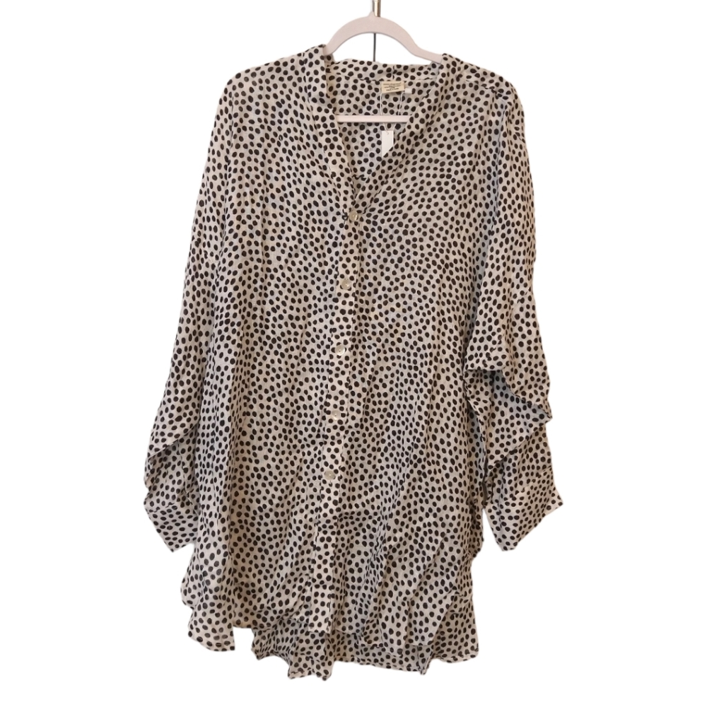 Indigo Swimwear The Beacons Tunic in Polka Dot Swim Coverup. Large. NWT